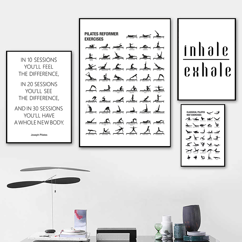 Sustainable Living Guide - Pilates Workout Diagramm Poster Leinwand Drucke