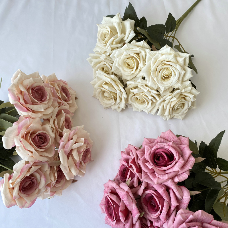 Sustainable Living Guide - 7-köpfige künstliche Diamantrose, künstliche Blumen, Hochzeit,